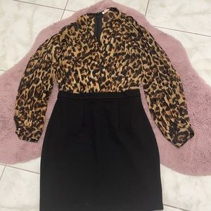 Black and Leopard Dress